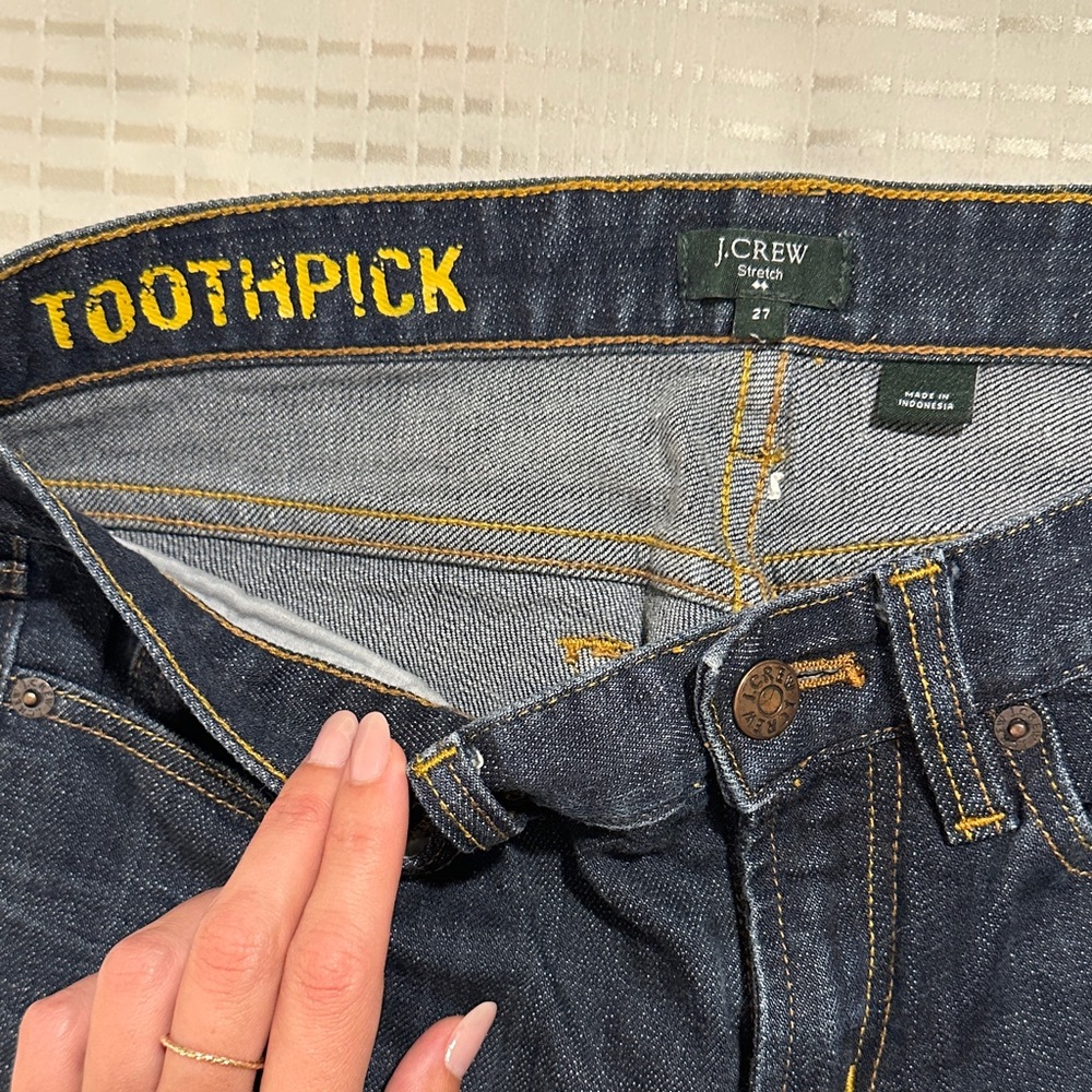 J. Crew Toothpick Slim Jeans in Dark Indigo